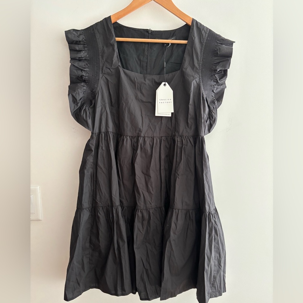 English factory Black Ruffle Dress NWT - Picture 7 of 7